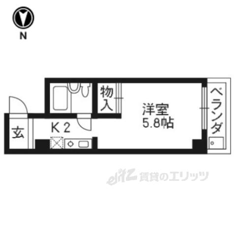 ハイツ協栄(1K/2階)の間取り写真