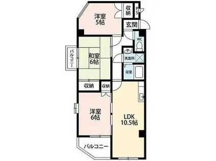 ロワール(3LDK/3階)の間取り写真