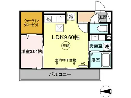 プレミエール 御井(1LDK/1階)の間取り写真