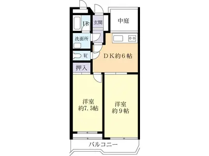 ガーデンヒルズ久松(2DK/2階)の間取り写真