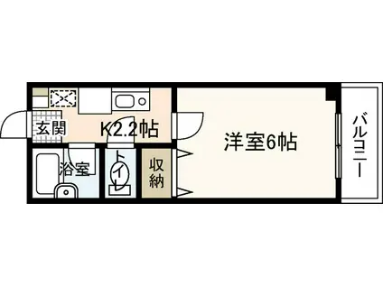 安田ビル(1K/3階)の間取り写真
