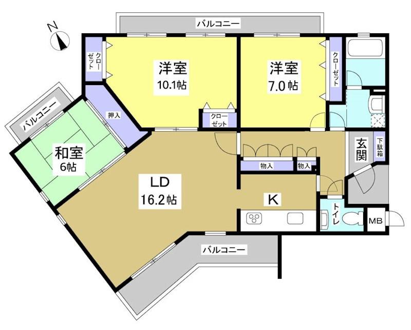 アートフォルム富塚(3LDK/3階)の間取り写真