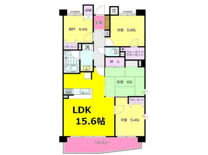 マイキャッスルたまプラーザ(3SLDK/5階)の間取り写真