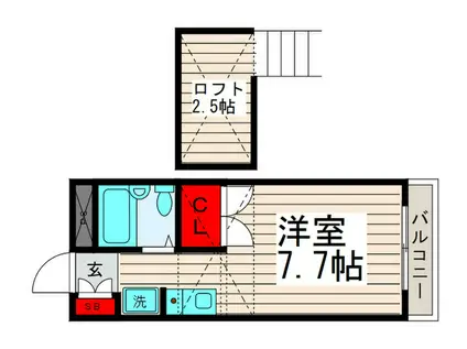 第12ヒカリハイツC(ワンルーム/2階)の間取り写真