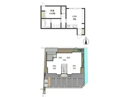 レガール原尾島(1LDK/2階)の間取り写真