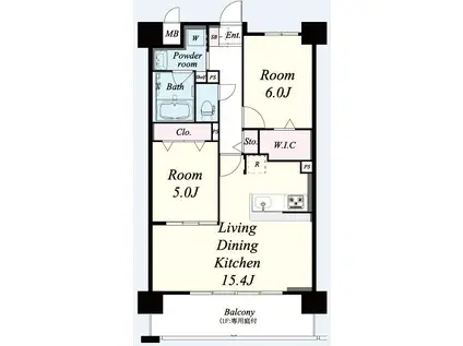 コンフォール京橋(2LDK/5階)の間取り写真