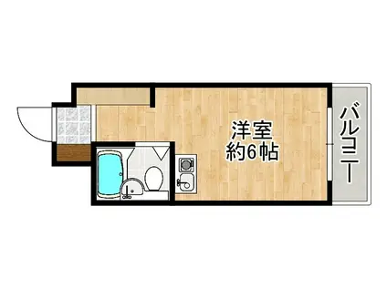 シティパレス生駒P-2(ワンルーム/1階)の間取り写真