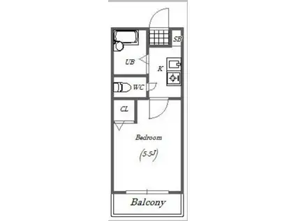 CHERIE.NO.IE(1K/1階)の間取り写真