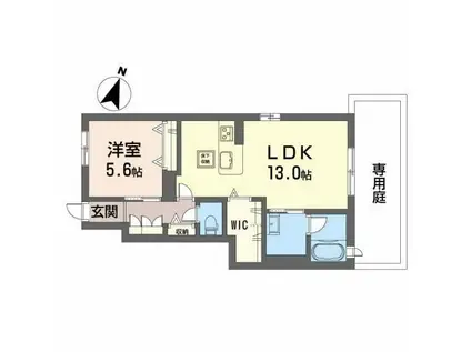 シャインコート(1LDK/1階)の間取り写真