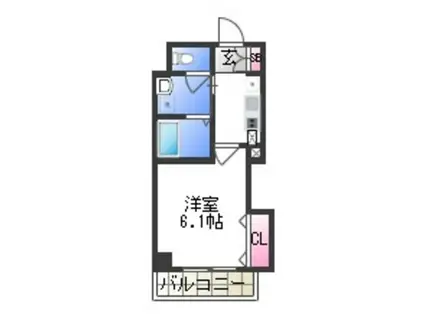 みおつくし岸里II(1K/9階)の間取り写真