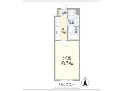 フラット(1K/1階)の間取り写真