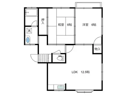ハイツレグルスC(2LDK/2階)の間取り写真