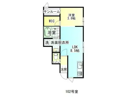 ティラミス II(1LDK/1階)の間取り写真