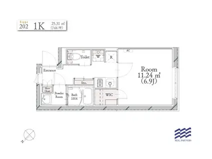BLANCCOURT武蔵小山(1K/2階)の間取り写真