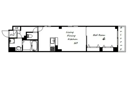 SDグランツ三川口(1LDK/4階)の間取り写真