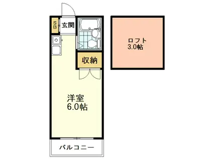 コーポはぎや(ワンルーム/1階)の間取り写真