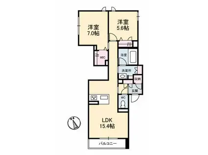 BEREO・N(2LDK/2階)の間取り写真