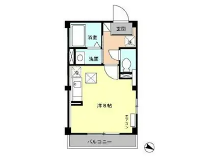 氷川台ヒルズ(ワンルーム/2階)の間取り写真