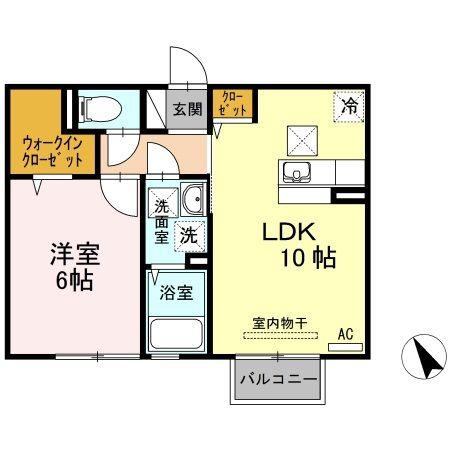 パーク・サンライト(1LDK/1階)の間取り写真