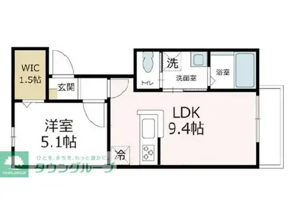 フィカーサ戸塚(1LDK/2階)の間取り写真