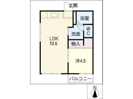 レスポアール日進(1LDK/1階)の間取り写真