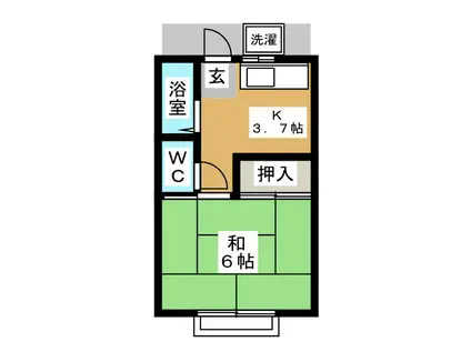 サンハイツ(1K/2階)の間取り写真