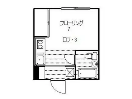 ハイツセイワII(ワンルーム/1階)の間取り写真