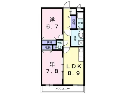 クララ・ファミリア2(2LDK/2階)の間取り写真