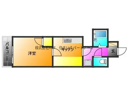 北原ビル(1K/2階)の間取り写真