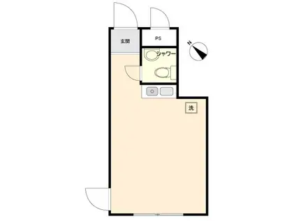 日興パレス伊勢佐木町北(ワンルーム/2階)の間取り写真