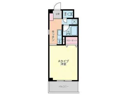 サンアロウ(1K/1階)の間取り写真
