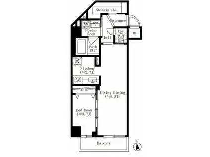 CREATIF文京江戸川橋(1LDK/7階)の間取り写真