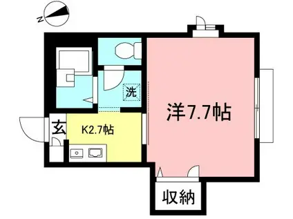 クレール桜丘II(1K/2階)の間取り写真