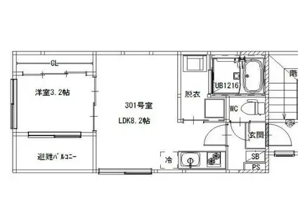 お花茶屋1丁目(1LDK/3階)の間取り写真