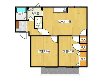 フレグランス渡本(3DK/2階)の間取り写真