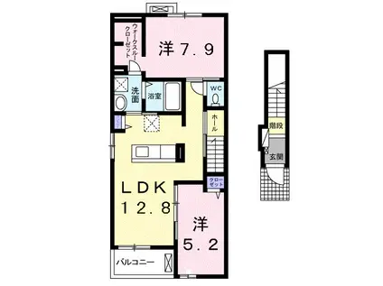 アイリス タヌマ 田沼町(2LDK/2階)の間取り写真