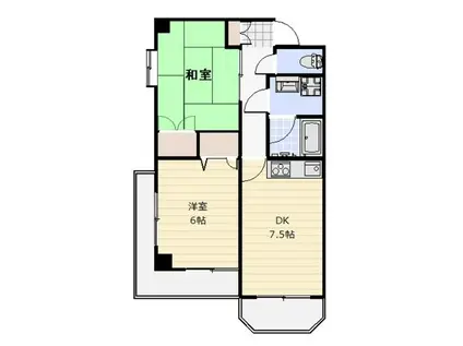 恵パレス(2DK/5階)の間取り写真