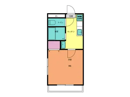 プチハウスこまくさ(1K/1階)の間取り写真