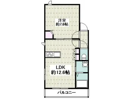 MONTAGNEモンターニュ(1LDK/2階)の間取り写真