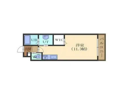 ピアース美原(ワンルーム/3階)の間取り写真