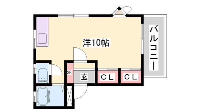 ファレ神明(1K/1階)の間取り写真