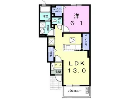 エクセレントI(1LDK/1階)の間取り写真