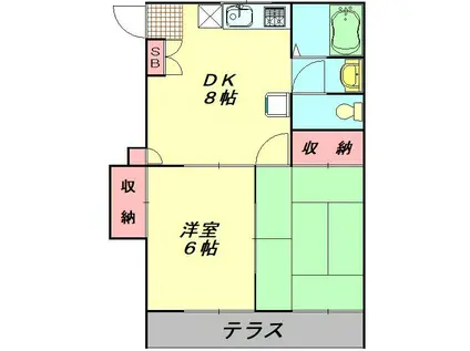 フレグランスME(2DK/1階)の間取り写真