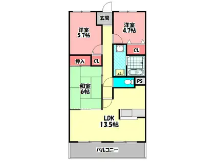 グランエスポワール(3LDK/3階)の間取り写真
