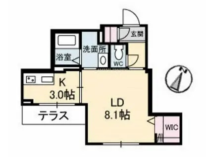 ラルーチェ学南町(1K/1階)の間取り写真