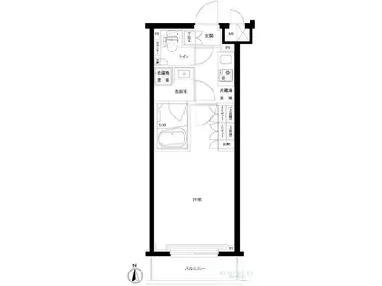 ルーブル都立家政六番館(1K/4階)の間取り写真
