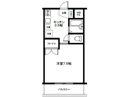 プティ・ソレイユ(1K/2階)の間取り写真