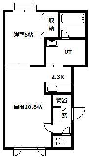 ニューエスパニアIA(1LDK/2階)の間取り写真
