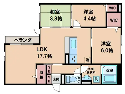 クラシスト万代(3LDK/2階)の間取り写真