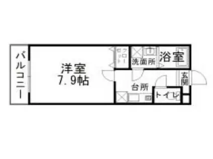 カーサベルデ和多田(1K/2階)の間取り写真